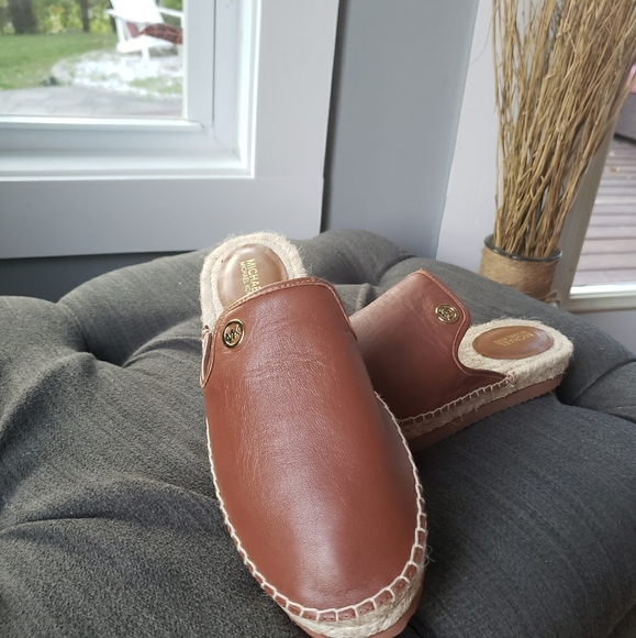 Michael Kors Shoes - MICHAEL KORS Leather Espadrille Mules Shoes